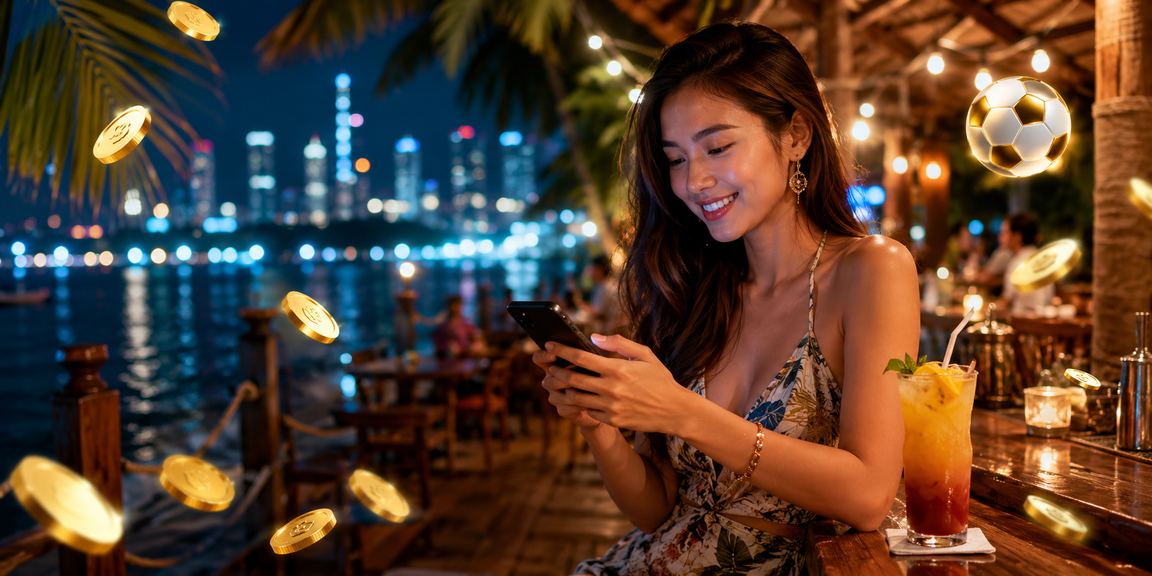 Pengguna mengakses kasino dan pertaruhan melalui telefon mudah alih di Sabah Malaysia